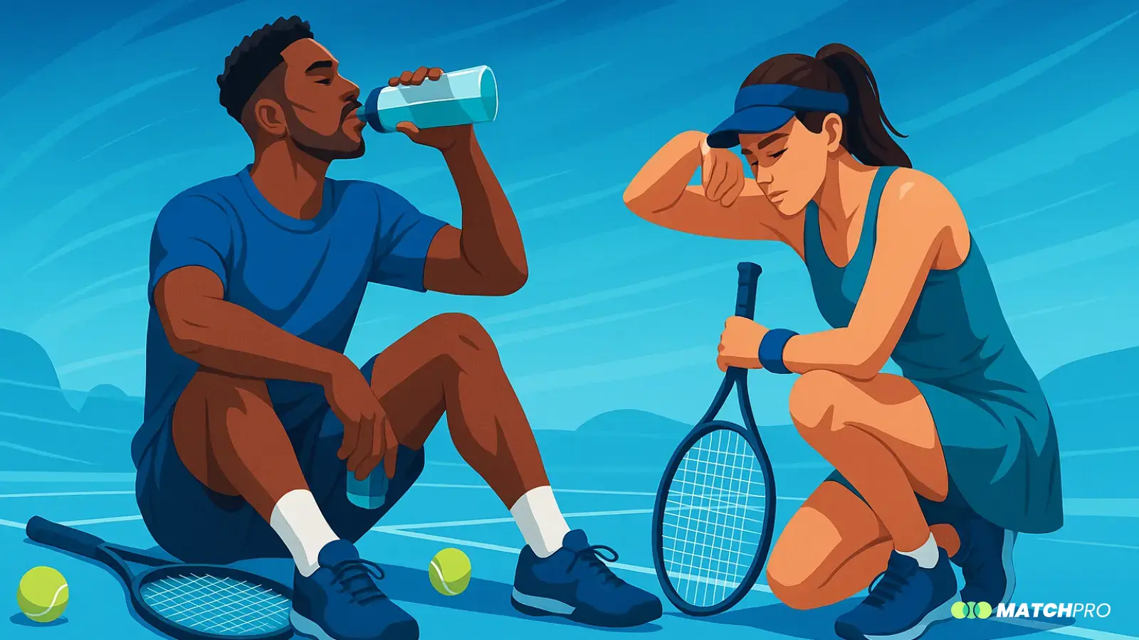 Ilustración vectorial sin texto sobre Optimizar recuperación entre sets largos.