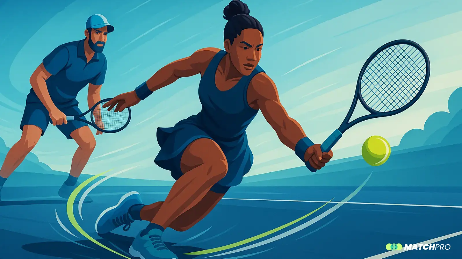 Ilustración vectorial sin texto sobre Identificar Deslizamientos por Mecánica en Tenis.