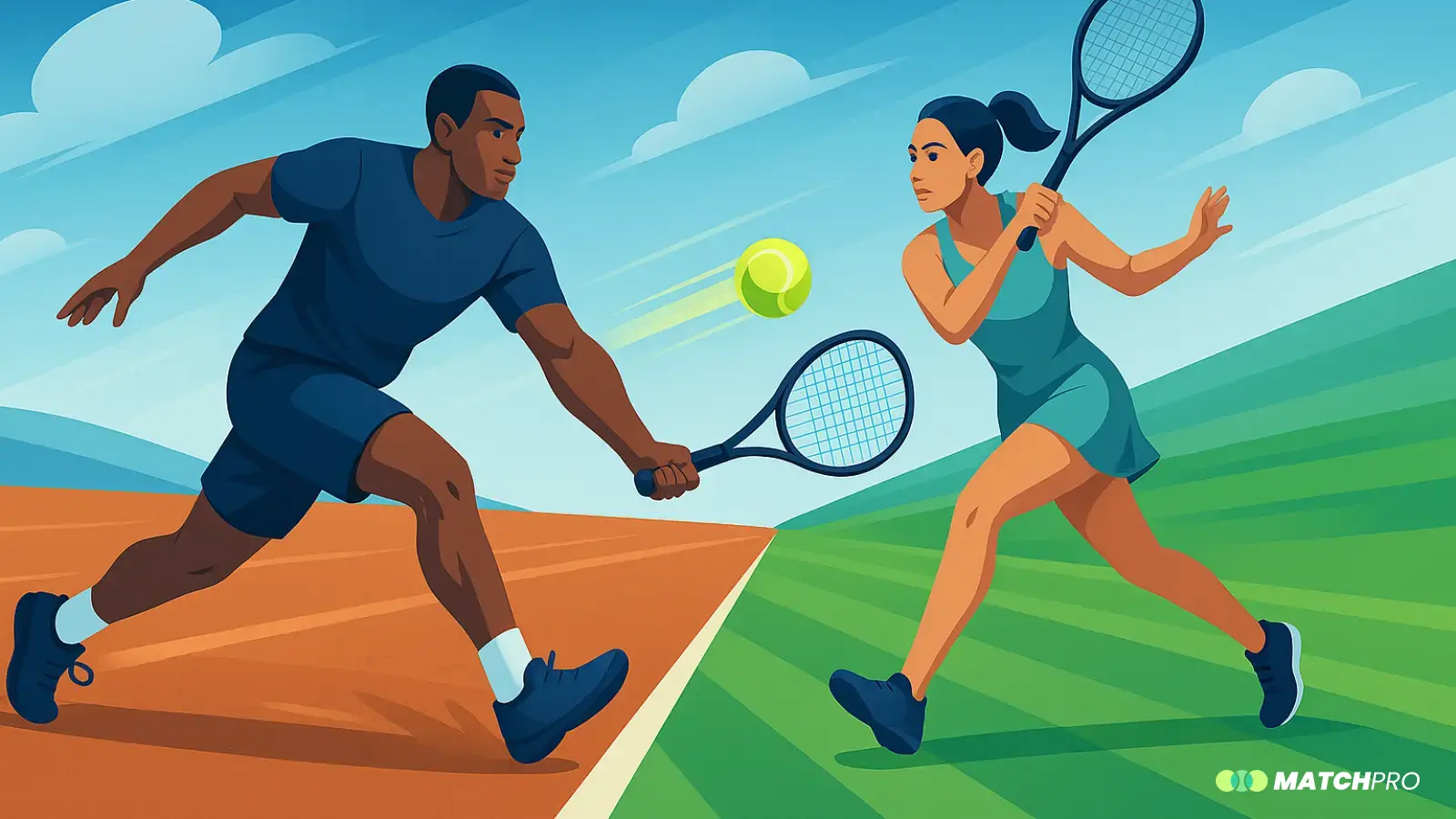 Ilustración vectorial sin texto sobre Arcilla vs Césped para Entrenamiento de Resistencia.